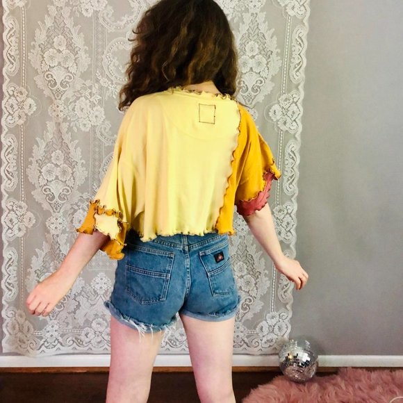 3/$40 👚 Handmade asymmetrical crop top! - Picture 3 of 6